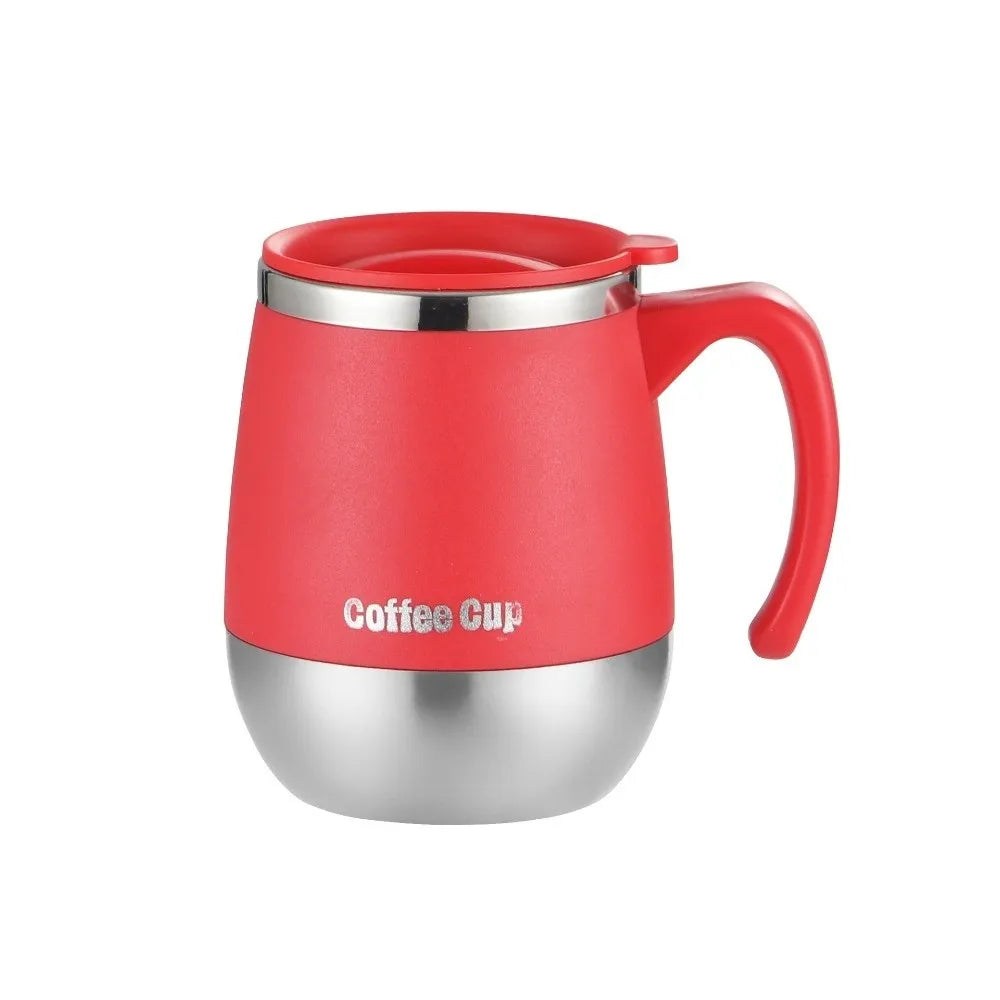 500ML Stainless Steel Insulated Coffee Cup - Double Wall Hot & Cold Travel Tumbler with Lid, Leakproof Design