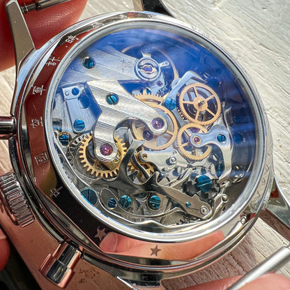 RED STAR 1963 Men's Chronograph Watch - 38mm Pilot Design with Seagull ST1901 Movement & Sapphire Glass
