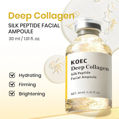 Collagen Silk Peptide Face Ampoule - Anti Aging Serum for Skin Lifting, Firming, Tightening & Deep Hydration