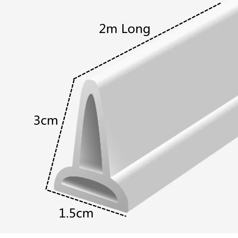 1–2M Silicone Shower Water Stopper - Bathroom Water Retaining Barrier for Wet-Dry Separation and Flood Prevention