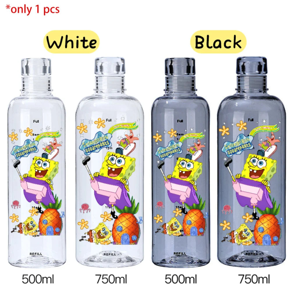 SpongeBob Graduated Water Cup - 500ml/750ml BPA-Free Plastic Bottle