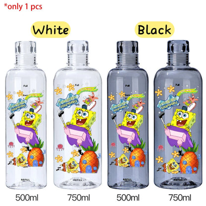 SpongeBob Graduated Water Cup - 500ml/750ml BPA-Free Plastic Bottle