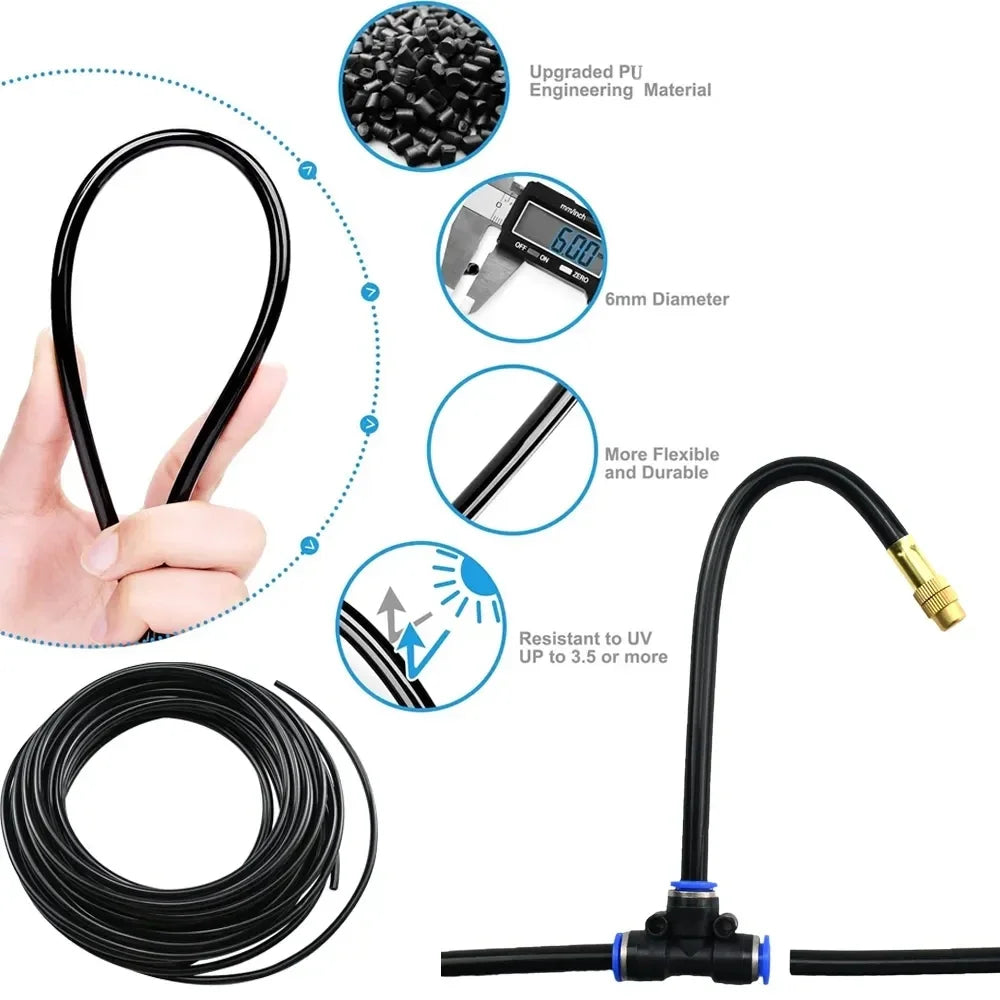 5-20M Automatic Garden Irrigation Kit – Universal Rotating Copper Nozzle Sprinkler for Balcony & Lawn Watering