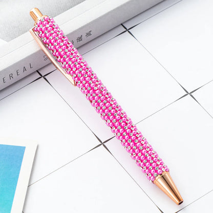 Lytwtw Pearl Rhinestone Ballpoint Pen – Luxury Rose Gold Metal Pen for Wedding, School & Office Supplies