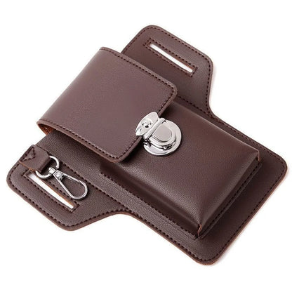 2024 Men’s Leather Belt Phone Waist Pack – Multifunctional PU Card & Key Organizer Portable Waist Bag Gift Idea