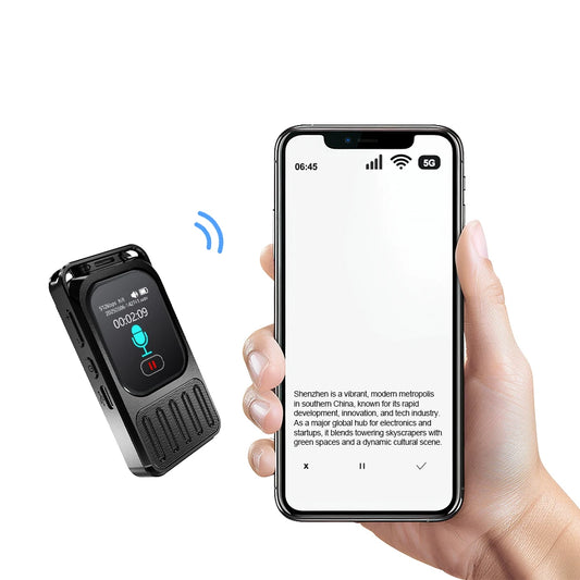 Vandlion V78AI Touchscreen Voice Recorder — Digital Audio & Video Player with 5.3" Display, Bluetooth, and Voice-to-Text Translator