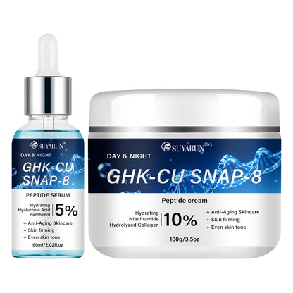 SUYARUN GHK-Cu SNAP-8 Cream & Serum - Anti-Aging Facial Moisturizer for Firming & Hydrating All Skin Types
