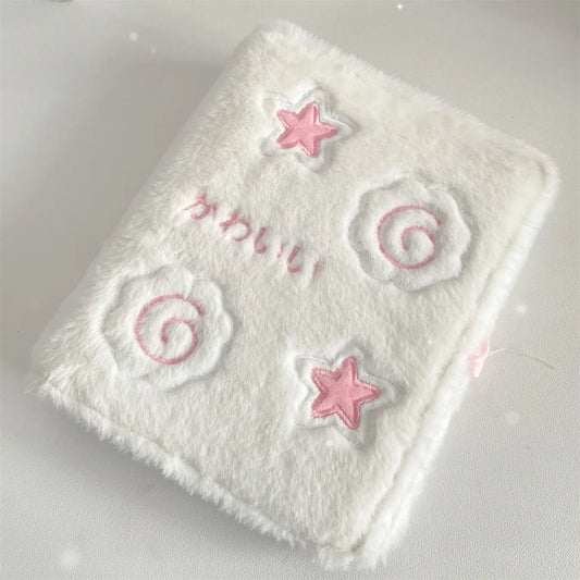 A6 Cartoon Plush Binder Photo Card Album – Cute Kpop Idol Collection Book for Girls