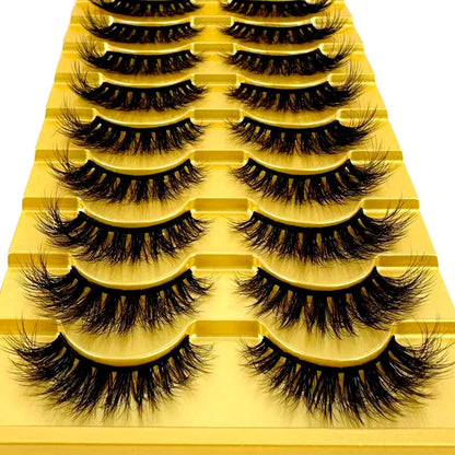 10 Pairs 3D Mink False Eyelashes – Natural Long & Short Fake Lashes Makeup Kit (38 Styles)