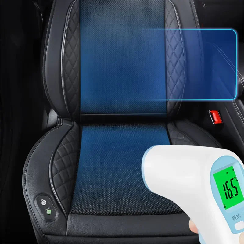 12/24V Car & Home Ventilation Massage Seat Cushion — Breathable Cooling & Heated Massage Pad