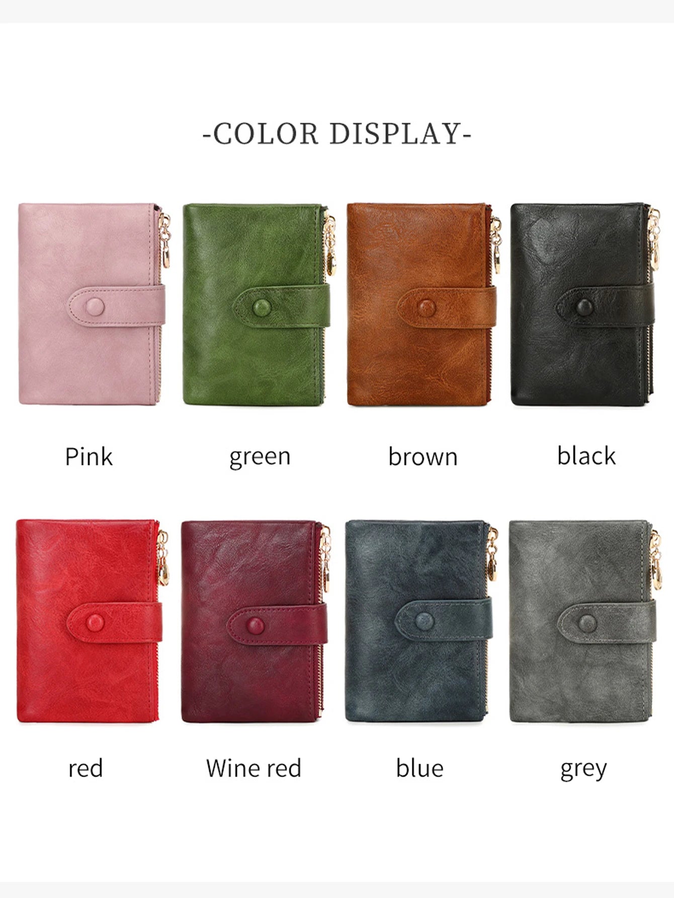 Minimalist Women’s Wallet – Short Three-Layer Large Capacity Double Zipper Card & Money Holder