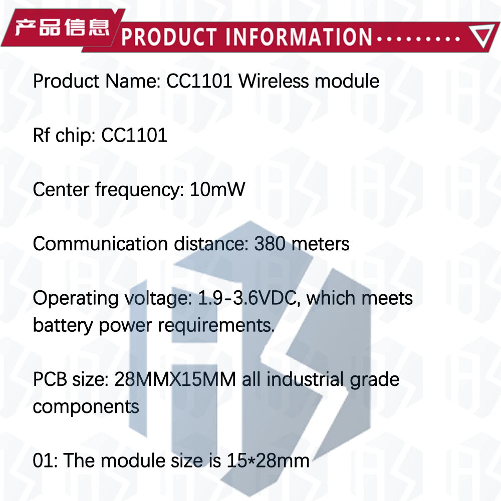 CC1101 Wireless Transceiver Module with SMA Antenna – 315/433/868/915MHz for Arduino