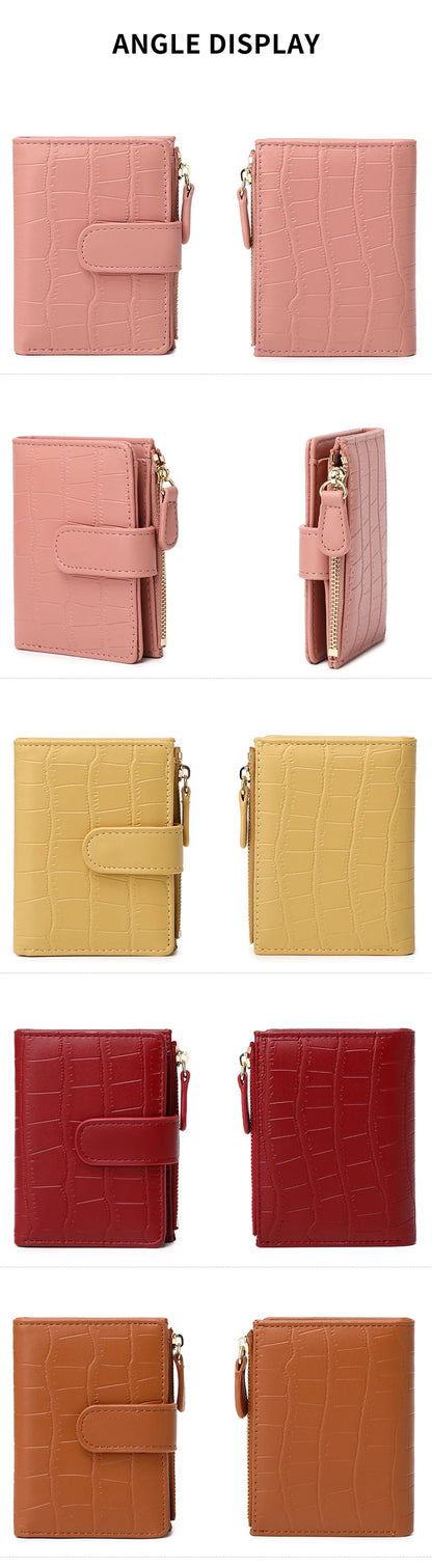 2024 New Minimalist Women’s Wallet — High-Quality PU Leather Short Coin Purse, Fashionable Double-Fold Zero Wallet Holder