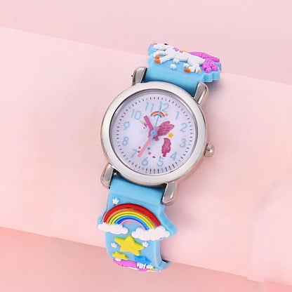 Rainbow Winged Unicorn Pegasus Kids’ Watch - Cute Cartoon Wristwatch for Children