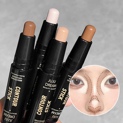 Dual-Ended Contour & Concealer Stick – Long-Lasting Foundation for Dark Circles & Facial Contouring