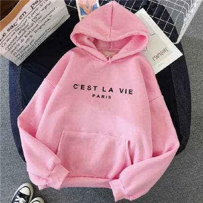 Women's Casual Print Loose Hoodie – Spring Long-Sleeve Harajuku Pullover Sweatshirt, Streetwear Style
