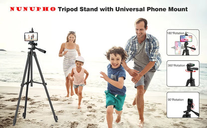 Phone Camera Tripod Stand – Lightweight with Bluetooth Remote, Universal Phone Holder for Photography, Compatible with Xiaomi, Huawei, DSLR