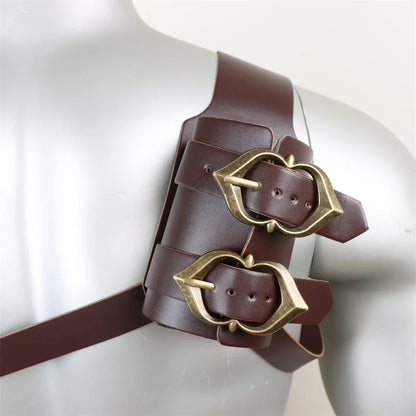 Medieval Viking & Pirate Leather Belt – Sword, Axe, Mace, and Tomahawk Holder with Metal Rings for LARP