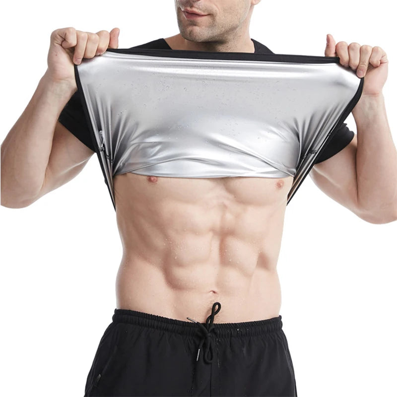 Vensslim Men’s Sauna Suit Vest — Heat Trapping Workout Fat Burner Body Shaper & Waist Trainer Corset