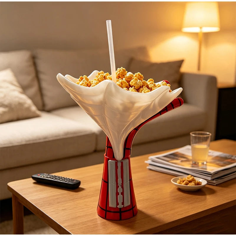3D Spider Popcorn Bucket - Creative Multifunctional Snack Cup & Desktop Decor