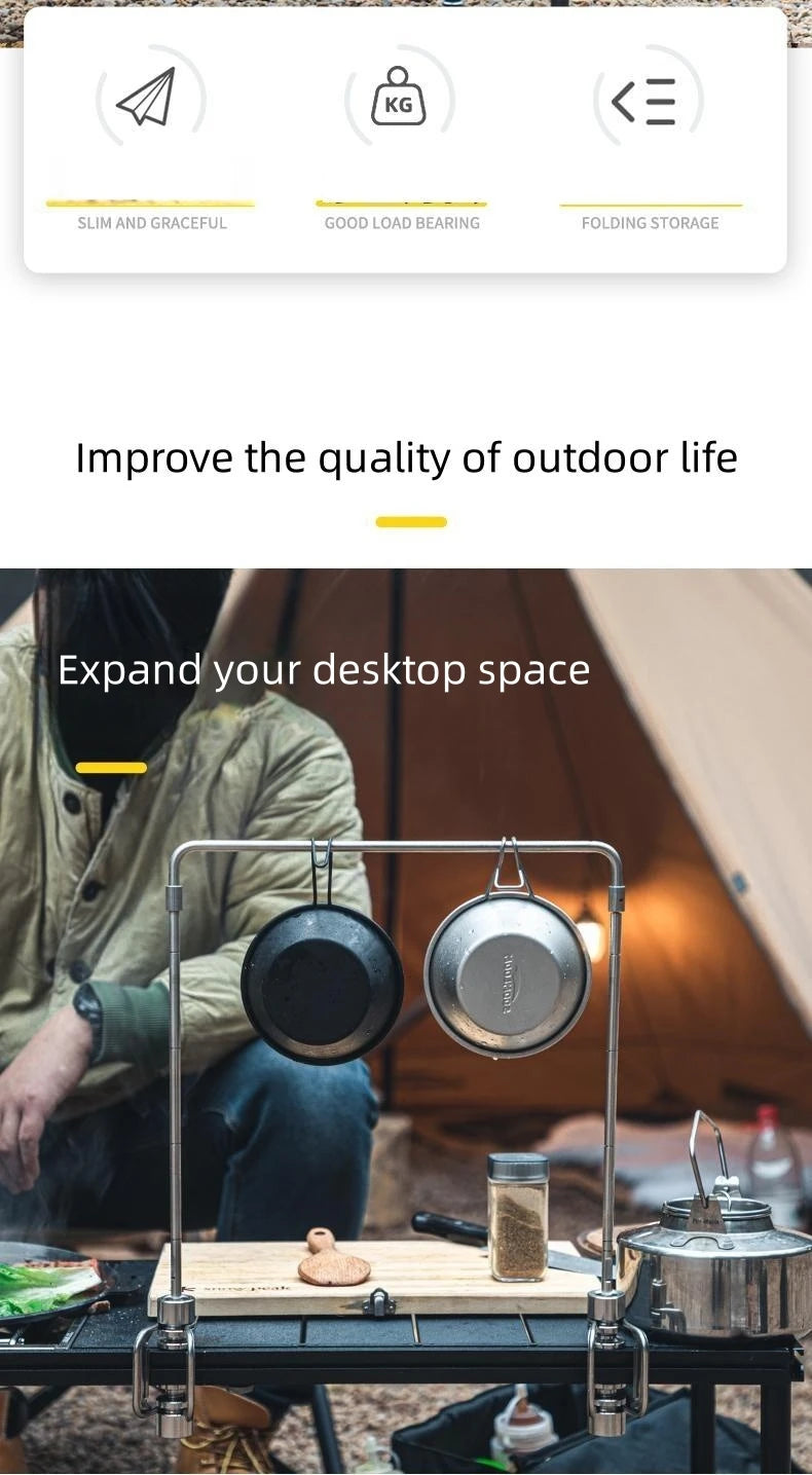Portable Stainless Steel Light Pole Bracket — Outdoor IGT Table Supply and Desktop Mount Camping Table Accessory