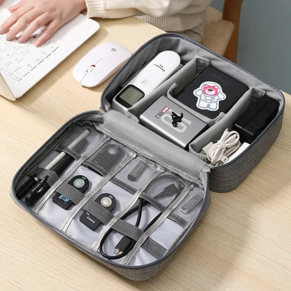 Waterproof Cable Storage Bag – Portable Travel Electronics Organizer for USB Cables, Chargers & Data Line Accessories