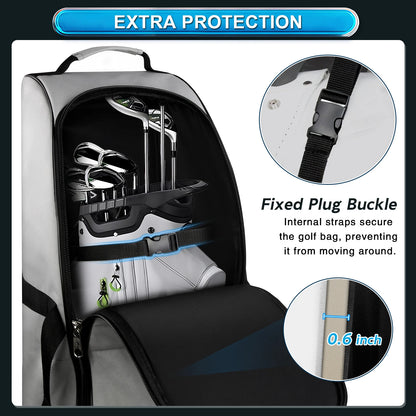 Heavy Duty Golf Travel Bag – 900D Polyester Oxford, Wear-Resistant, Foldable Soft-Sided Case with Zipper & Wheels