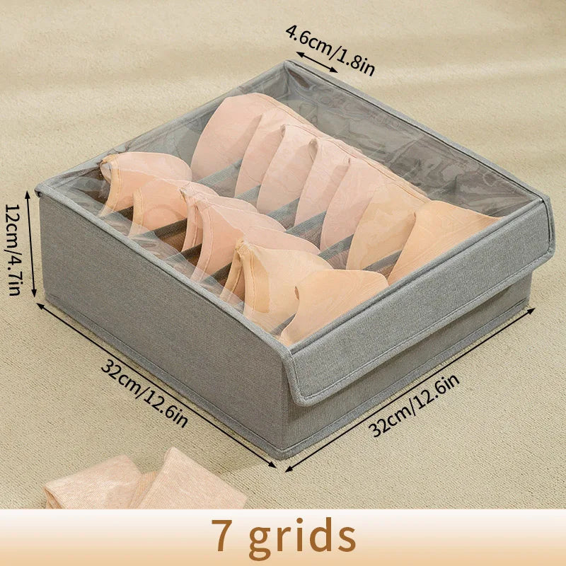 Foldable Underwear Storage Box – Non-Woven Organizer for Panties, Bra, Socks, Clothes Separator for Bedroom Drawers & Wardrobe