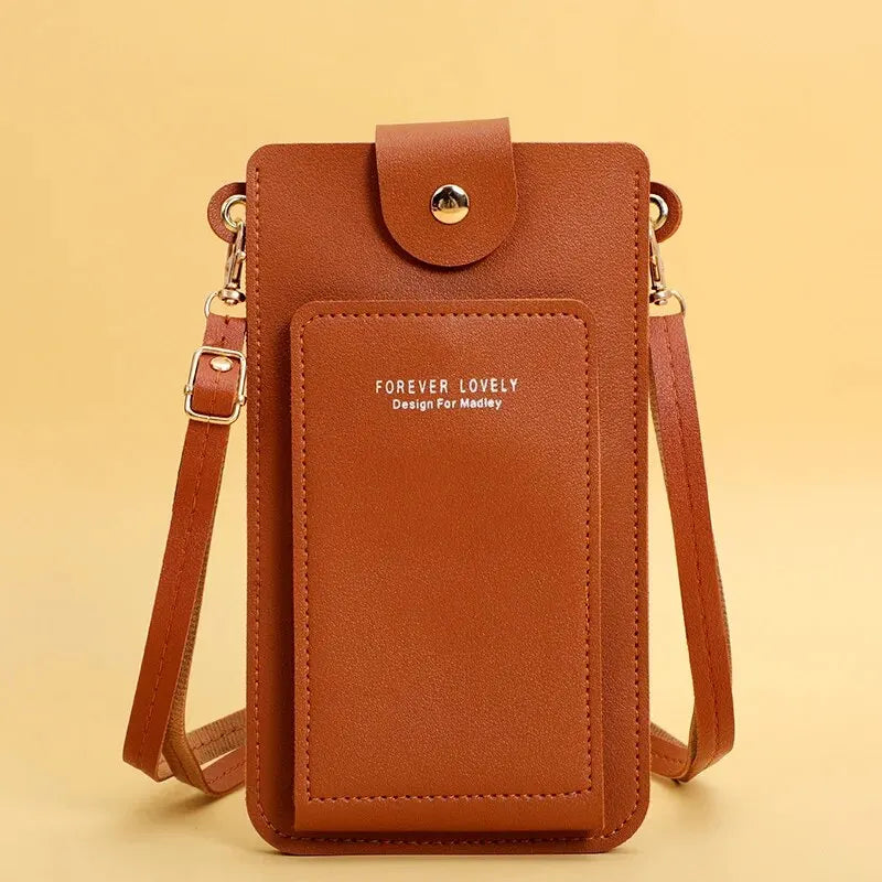 Women's Soft Leather Wallet & Touch Screen Phone Purse – Crossbody Shoulder Bag Handbag