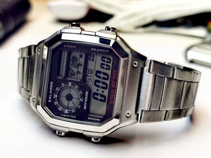 Casio AE-1200WH Stainless Steel Watch Case - Metal Case Mod Kit for AE1200 Watches