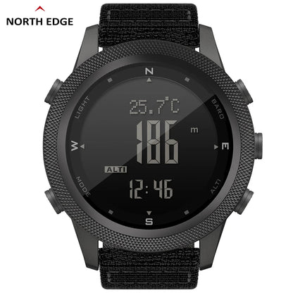 NORTH EDGE APACHE-46 Men’s Digital Outdoor Watch – Altimeter, Barometer, Compass, WR50M Sports Watch