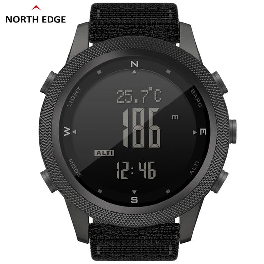 NORTH EDGE APACHE-46 Men’s Digital Outdoor Watch – Altimeter, Barometer, Compass, WR50M Sports Watch