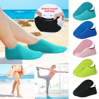 Quick-Dry Water Shoes with Rubber Sole – Non Slip Mesh Diving Socks for Beach, Swimming & Surfing – Unisex & Kids