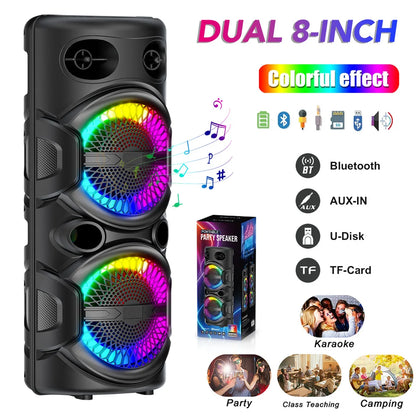3000W Portable Bluetooth Speaker – Heavy Bass Subwoofer, Party DJ Karaoke, Rechargeable Loud Sound System