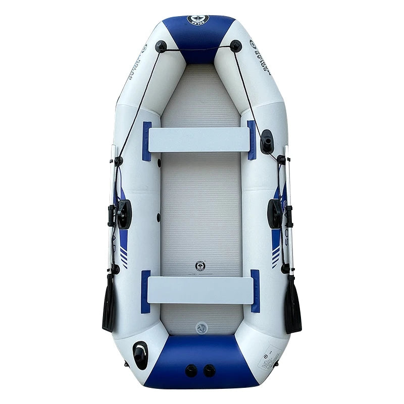 Solarmarine PVC Inflatable Belly Boat – River Fishing Kayak, Fishing Boat with Outboard Engine Installation Option