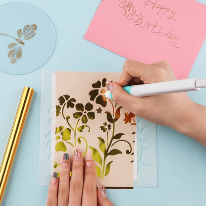 USB Hot Foil Pen Set – 0.8mm Heat-Active Gold Foil Pen for Paper, Leather, DIY Scrapbooking & Cards