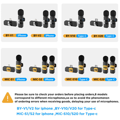 BOYA BY-V Wireless Lavalier Microphone – Professional Mini Mic for iPhone, iPad, Android, Live Broadcast, Gaming, Recording & Vlog
