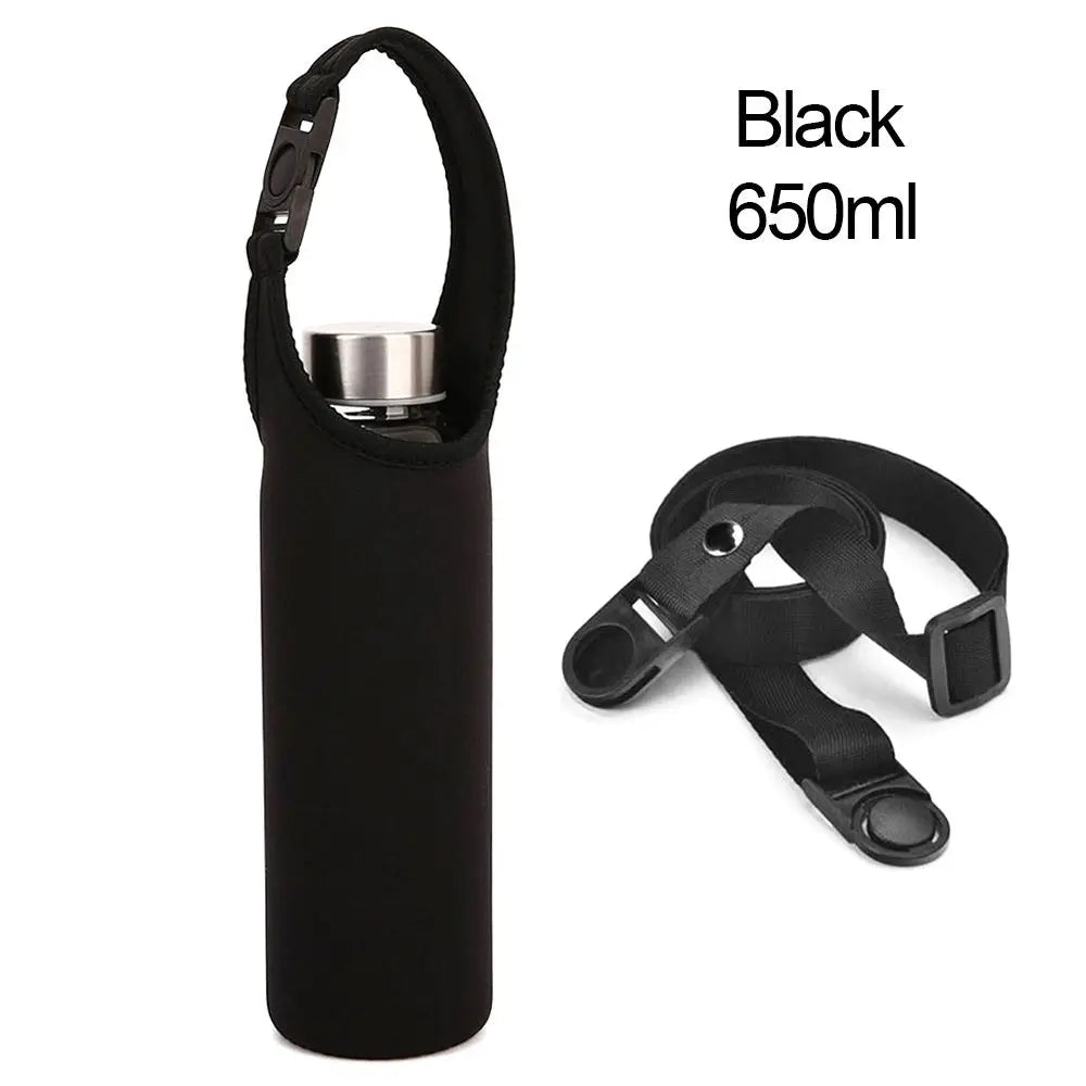 Insulated Water Bottle Carrier Bag - Adjustable Shoulder Strap Neoprene Bottle Cover Pouch for 550ml 750ml 1000ml 1500ml Bottles