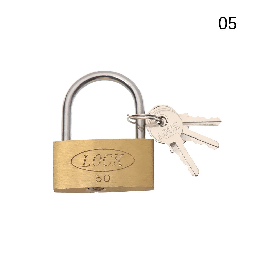 Copper Padlock Small Locks – Luggage, Case, Locker Security with 3 Keys (20mm-50mm) for Home & Hardware Use
