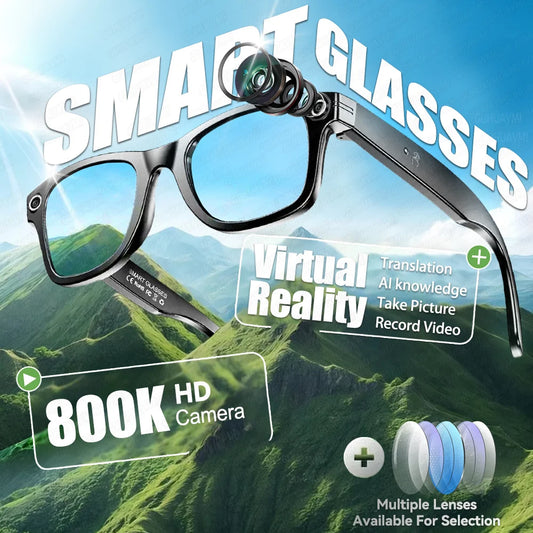 2025 Smart Glasses with HD 800W Camera – AI Translation, Video Recording, Bluetooth Calls & Voice Assistant Outdoor Sport Sunglasses