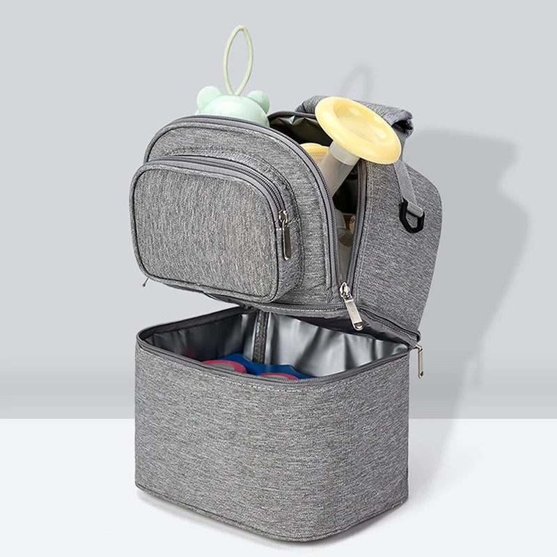 Folding Large-Capacity Breast Milk Storage Backpack – Portable Crib Bed, Mommy Outing Bag with Insulation for Baby