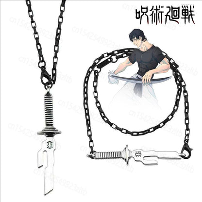 Jujutsu Kaisen Fushiguro Toji Sword Necklace - Spear of Tianri Knife Cosplay Pendant Choker Jewelry for Fans