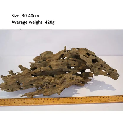 Natural Wooden Driftwood Aquarium Decor – Porous Fish Tank Decoration for Crabs, Shrimp & Fish