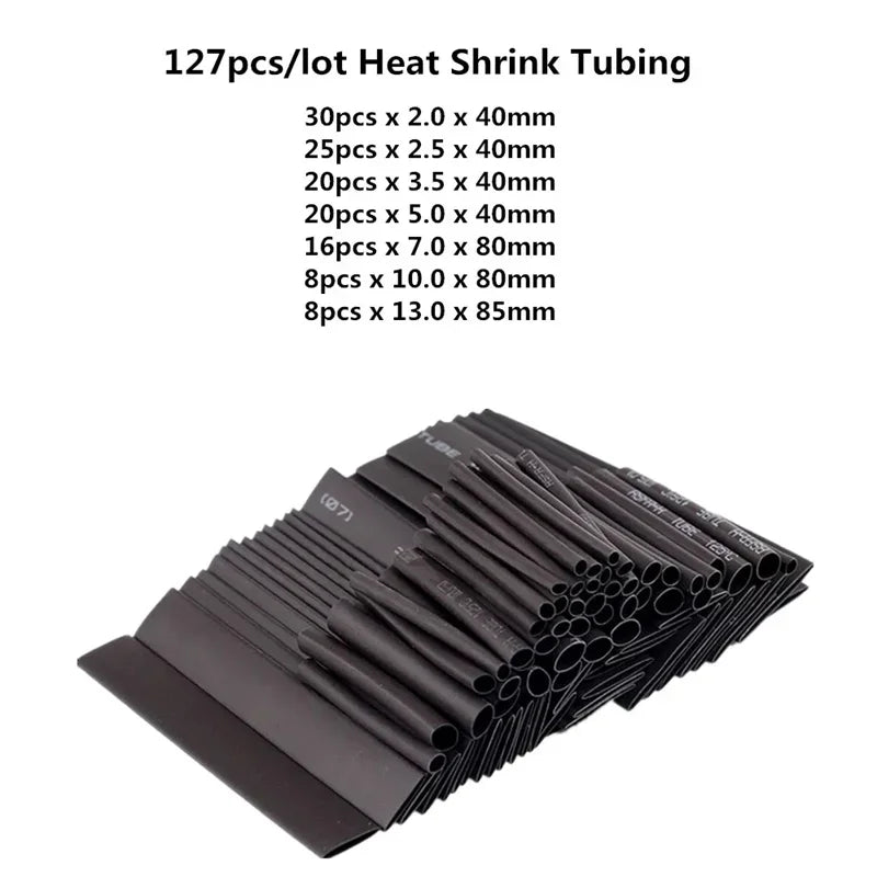 127/164/328/580Pcs Heat Shrink Tubing Kit – Shrinking Insulation Sleeving for Car Electrical Cable, Thermal Casing Wrap