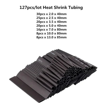 127/164/328/580Pcs Heat Shrink Tubing Kit – Shrinking Insulation Sleeving for Car Electrical Cable, Thermal Casing Wrap