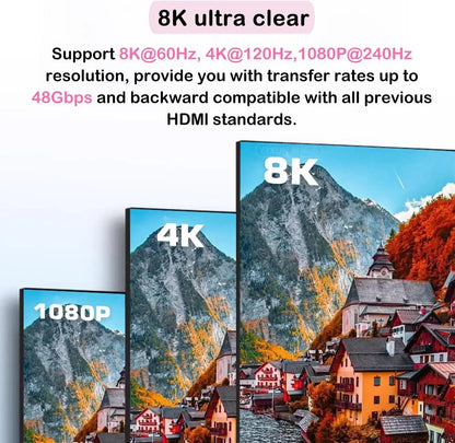 8K 60Hz HDMI Bi-Directional Switcher – 2 in 1 Out, 4K 120Hz HDMI Splitter with IR Remote for PC, TV, PS4, Xbox, PS5