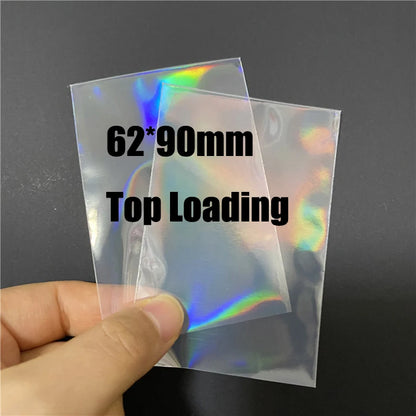 50pcs Heart-Shaped Foil Card Sleeves — 11 Styles, Top-Loading Protector for Pokémon, YGO, Board Games, Photos & K-Pop Cards