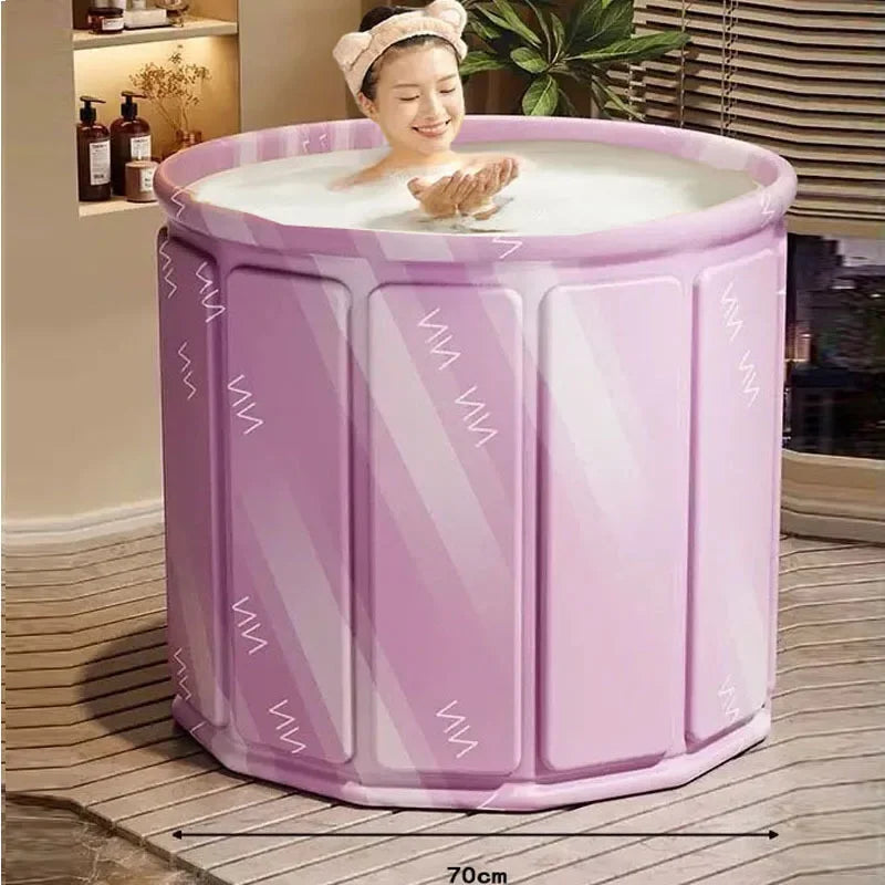 Foldable Portable Bath Tub - Thickened Full Body Bath Bucket for Children & Adults, Long-Term Temperature Lock