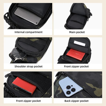 Men’s Tactical Camping Chest Bag – Outdoor MOLLE Sling Shoulder Pack for Hiking, Cycling, Fishing & Climbing