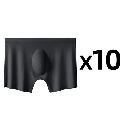 Men’s 10-Pack Ice Silk Boxers – Ultra-Thin Seamless Breathable Summer Underwear Shorts Set